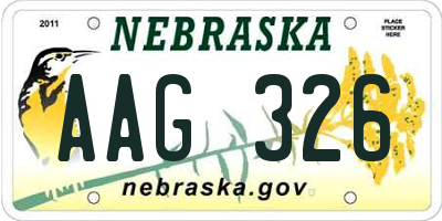 NE license plate AAG326