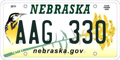 NE license plate AAG330