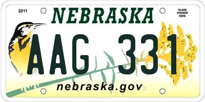 NE license plate AAG331