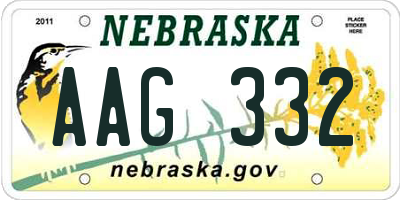 NE license plate AAG332