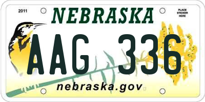 NE license plate AAG336