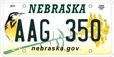 NE license plate AAG350