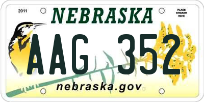 NE license plate AAG352