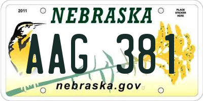 NE license plate AAG381