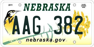 NE license plate AAG382