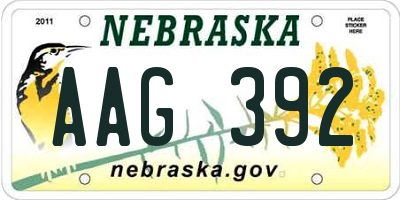 NE license plate AAG392