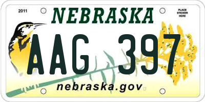 NE license plate AAG397