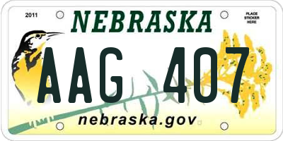 NE license plate AAG407