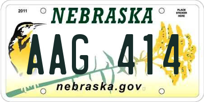 NE license plate AAG414