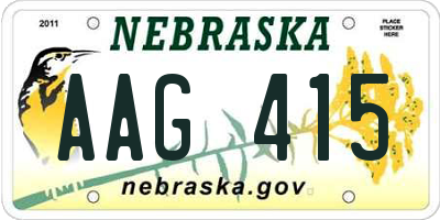 NE license plate AAG415