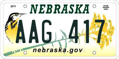 NE license plate AAG417