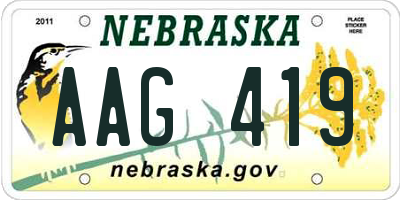 NE license plate AAG419