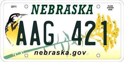 NE license plate AAG421