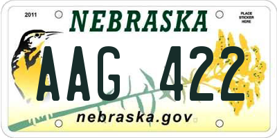 NE license plate AAG422