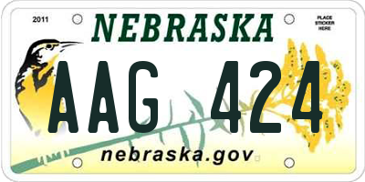 NE license plate AAG424