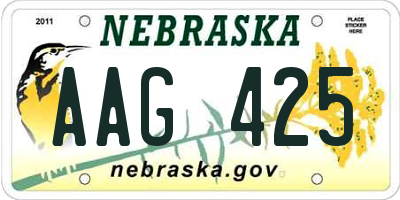 NE license plate AAG425