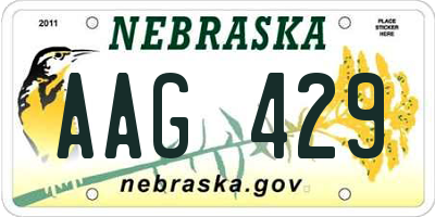 NE license plate AAG429