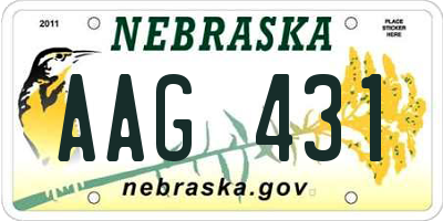 NE license plate AAG431