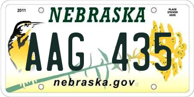 NE license plate AAG435