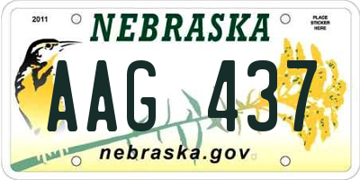 NE license plate AAG437