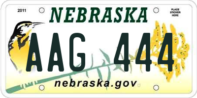 NE license plate AAG444