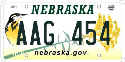 NE license plate AAG454