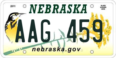 NE license plate AAG459