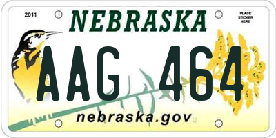 NE license plate AAG464