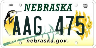 NE license plate AAG475