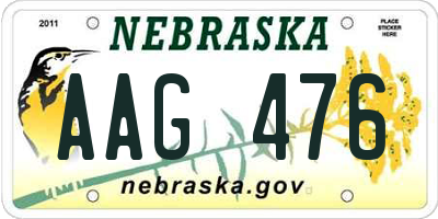 NE license plate AAG476