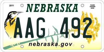 NE license plate AAG492