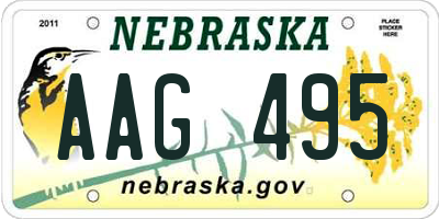 NE license plate AAG495