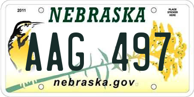 NE license plate AAG497