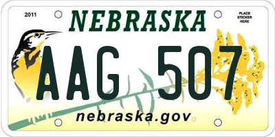 NE license plate AAG507