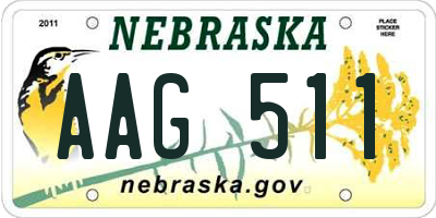NE license plate AAG511