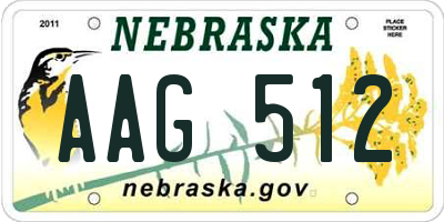 NE license plate AAG512