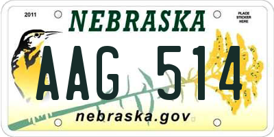 NE license plate AAG514