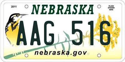 NE license plate AAG516