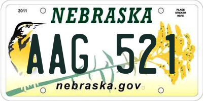 NE license plate AAG521