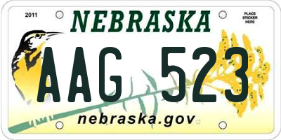 NE license plate AAG523