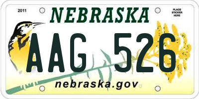 NE license plate AAG526