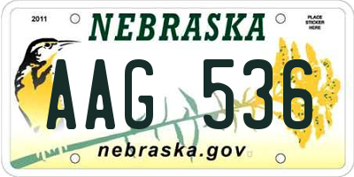 NE license plate AAG536