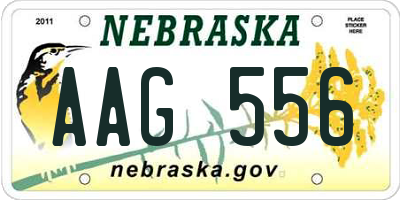 NE license plate AAG556