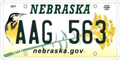 NE license plate AAG563
