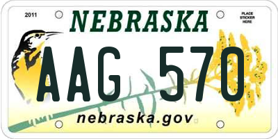 NE license plate AAG570