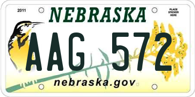 NE license plate AAG572