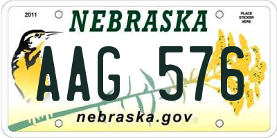 NE license plate AAG576