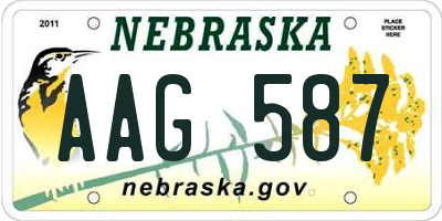 NE license plate AAG587