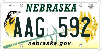 NE license plate AAG592