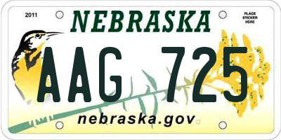 NE license plate AAG725
